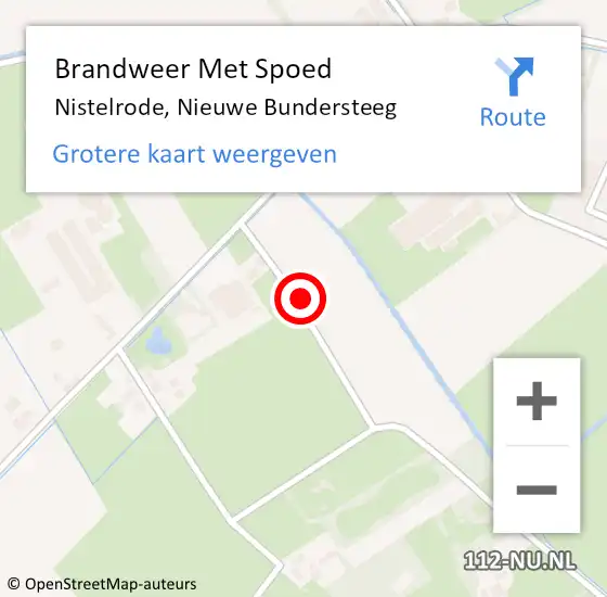 Locatie op kaart van de 112 melding: Brandweer Met Spoed Naar Nistelrode, Nieuwe Bundersteeg op 27 oktober 2024 00:24