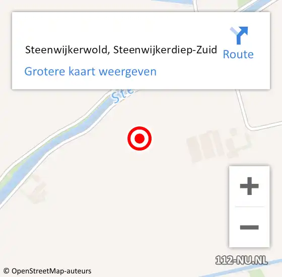 Locatie op kaart van de 112 melding:  Steenwijkerwold, Steenwijkerdiep-Zuid op 27 oktober 2024 00:50