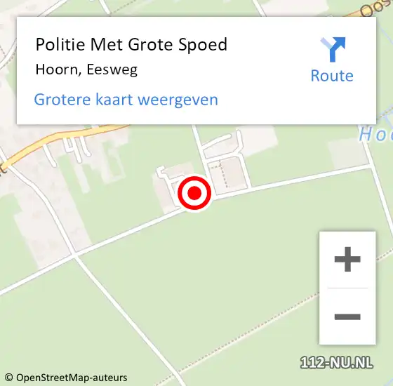 Locatie op kaart van de 112 melding: Politie Met Grote Spoed Naar Hoorn, Eesweg op 27 oktober 2024 01:11