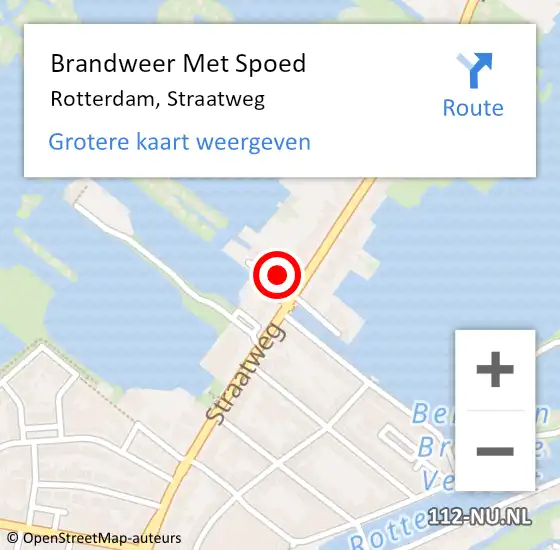 Locatie op kaart van de 112 melding: Brandweer Met Spoed Naar Rotterdam, Straatweg op 27 oktober 2024 01:43