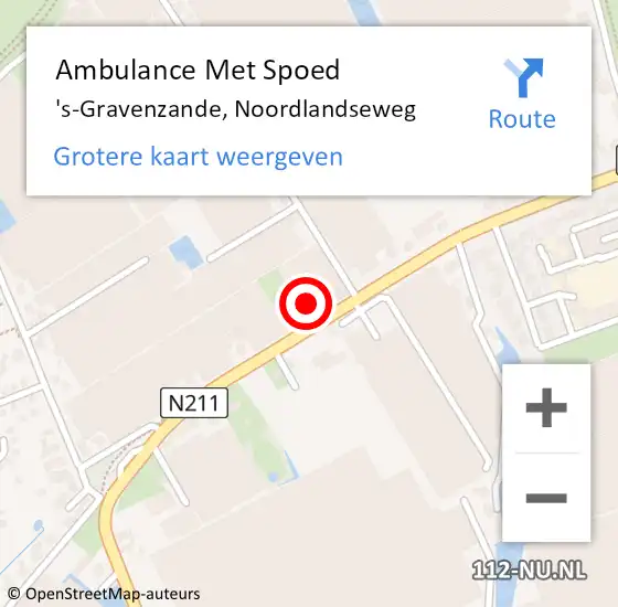 Locatie op kaart van de 112 melding: Ambulance Met Spoed Naar 's-Gravenzande, Noordlandseweg op 27 oktober 2024 02:07