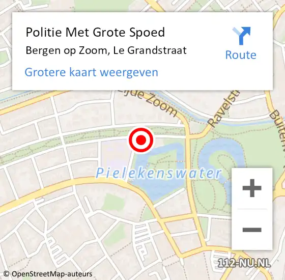 Locatie op kaart van de 112 melding: Politie Met Grote Spoed Naar Bergen op Zoom, Le Grandstraat op 27 oktober 2024 02:09