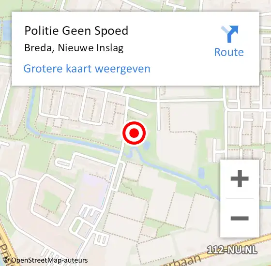 Locatie op kaart van de 112 melding: Politie Geen Spoed Naar Breda, Nieuwe Inslag op 27 oktober 2024 02:52