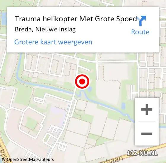 Locatie op kaart van de 112 melding: Trauma helikopter Met Grote Spoed Naar Breda, Nieuwe Inslag op 27 oktober 2024 02:57