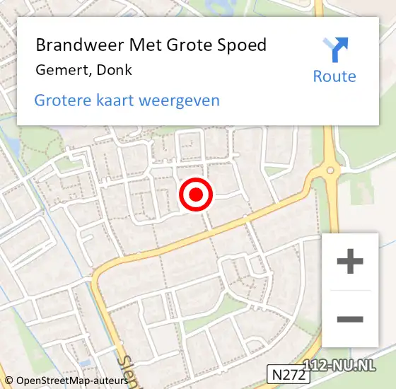 Locatie op kaart van de 112 melding: Brandweer Met Grote Spoed Naar Gemert, Donk op 27 oktober 2024 05:22