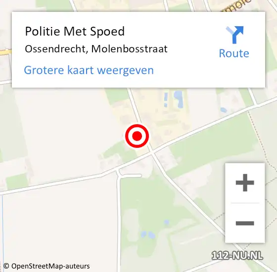 Locatie op kaart van de 112 melding: Politie Met Spoed Naar Ossendrecht, Molenbosstraat op 27 oktober 2024 05:56