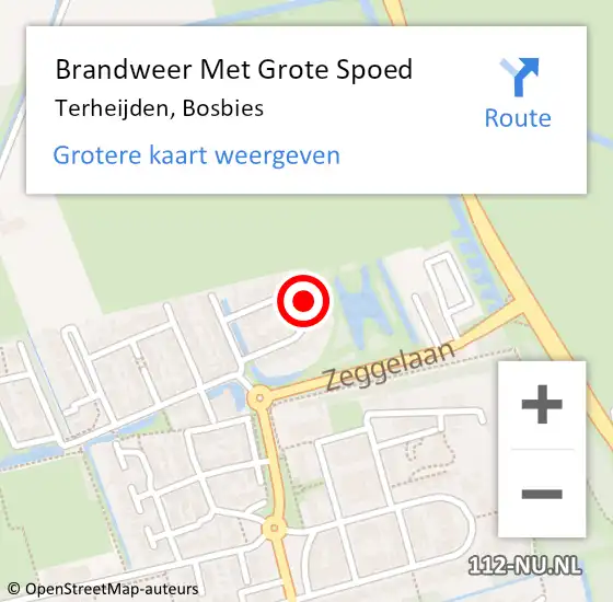 Locatie op kaart van de 112 melding: Brandweer Met Grote Spoed Naar Terheijden, Bosbies op 27 oktober 2024 06:22