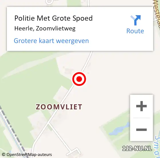 Locatie op kaart van de 112 melding: Politie Met Grote Spoed Naar Heerle, Zoomvlietweg op 27 oktober 2024 08:11