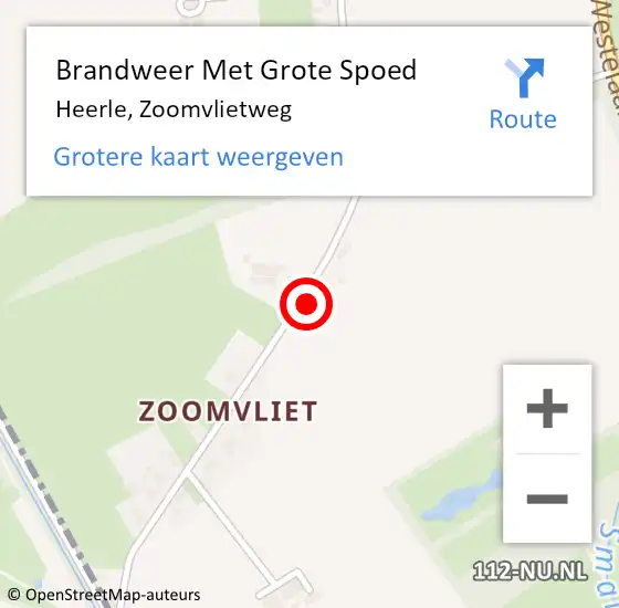 Locatie op kaart van de 112 melding: Brandweer Met Grote Spoed Naar Heerle, Zoomvlietweg op 27 oktober 2024 08:11