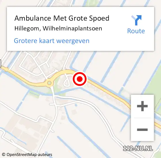 Locatie op kaart van de 112 melding: Ambulance Met Grote Spoed Naar Hillegom, Wilhelminaplantsoen op 27 oktober 2024 08:14