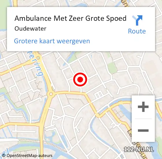 Locatie op kaart van de 112 melding: Ambulance Met Zeer Grote Spoed Naar Oudewater op 27 oktober 2024 09:15