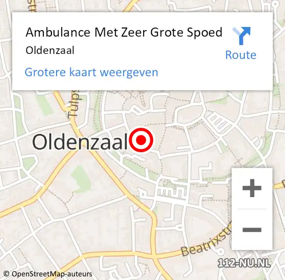 Locatie op kaart van de 112 melding: Ambulance Met Zeer Grote Spoed Naar Oldenzaal op 27 oktober 2024 09:27