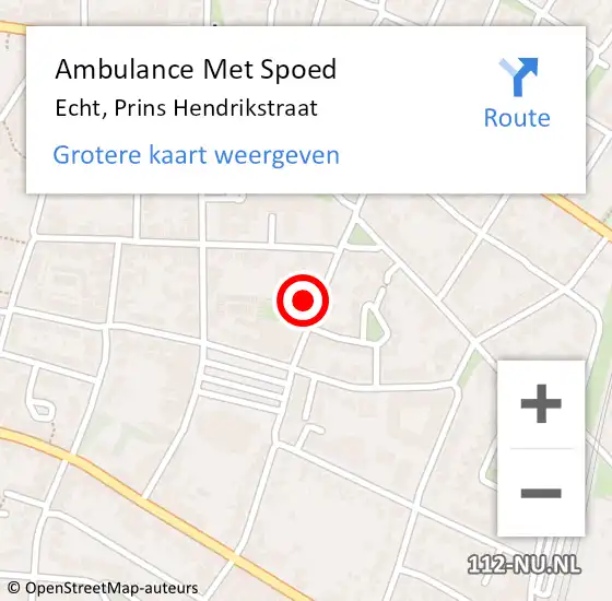 Locatie op kaart van de 112 melding: Ambulance Met Spoed Naar Echt, Prins Hendrikstraat op 27 oktober 2024 09:52