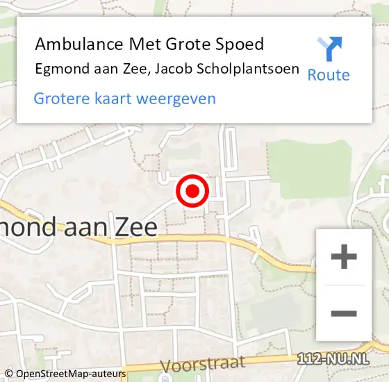 Locatie op kaart van de 112 melding: Ambulance Met Grote Spoed Naar Egmond aan Zee, Jacob Scholplantsoen op 27 oktober 2024 10:20