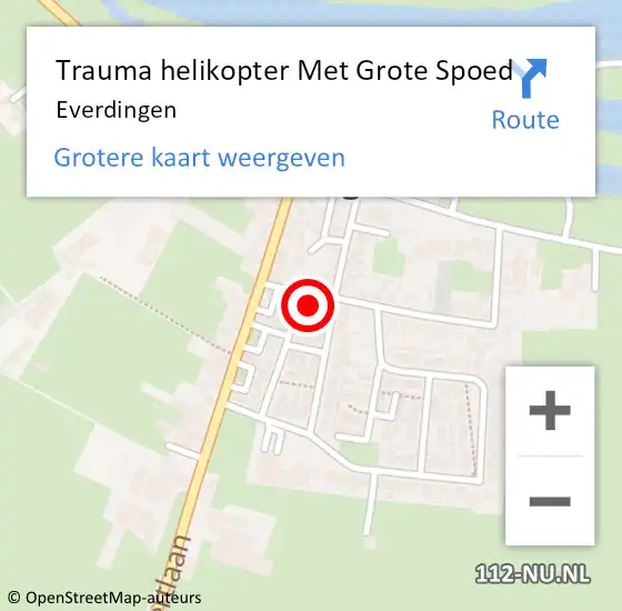 Locatie op kaart van de 112 melding: Trauma helikopter Met Grote Spoed Naar Everdingen op 27 oktober 2024 10:33