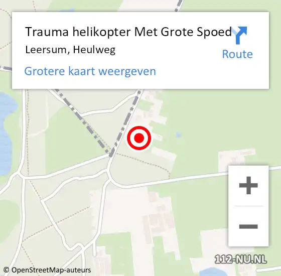 Locatie op kaart van de 112 melding: Trauma helikopter Met Grote Spoed Naar Leersum, Heulweg op 27 oktober 2024 10:38