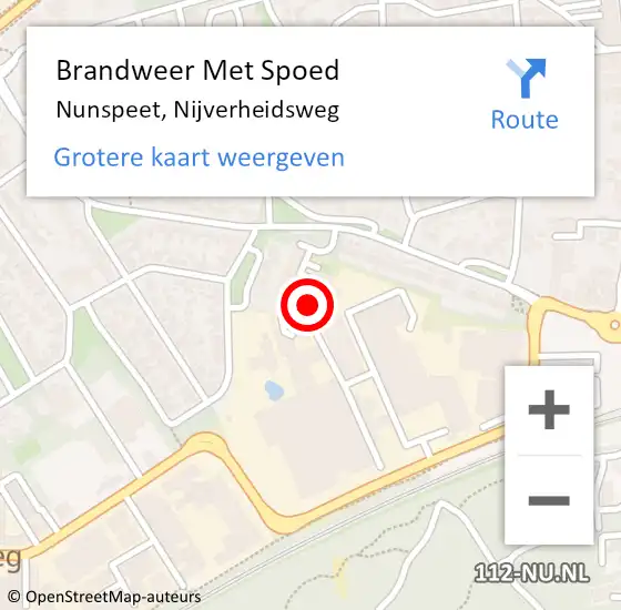 Locatie op kaart van de 112 melding: Brandweer Met Spoed Naar Nunspeet, Nijverheidsweg op 27 oktober 2024 10:47