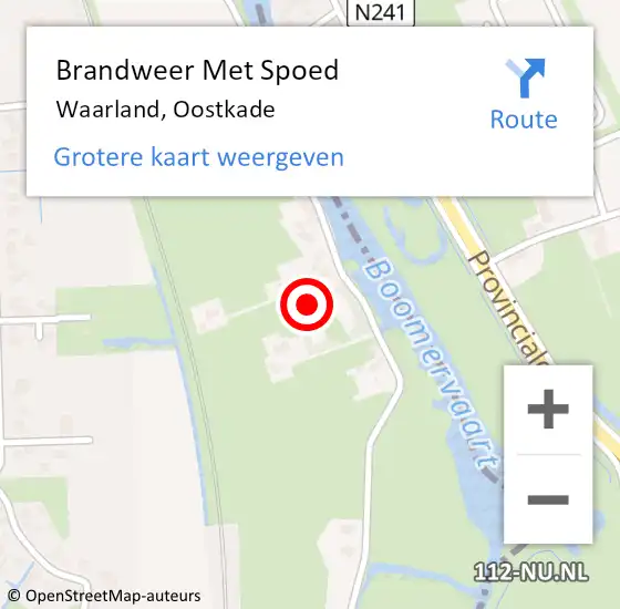 Locatie op kaart van de 112 melding: Brandweer Met Spoed Naar Waarland, Oostkade op 27 oktober 2024 10:48