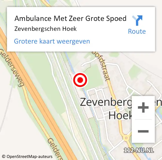 Locatie op kaart van de 112 melding: Ambulance Met Zeer Grote Spoed Naar Zevenbergschen Hoek op 27 oktober 2024 10:48