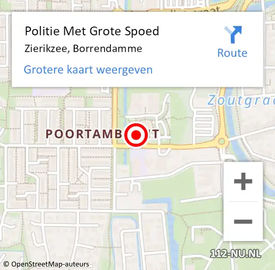 Locatie op kaart van de 112 melding: Politie Met Grote Spoed Naar Zierikzee, Borrendamme op 27 oktober 2024 10:53