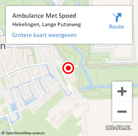 Locatie op kaart van de 112 melding: Ambulance Met Spoed Naar Hekelingen, Lange Putseweg op 27 oktober 2024 11:02