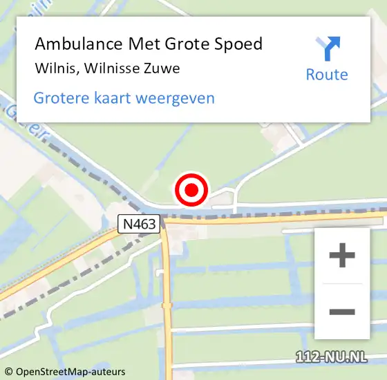 Locatie op kaart van de 112 melding: Ambulance Met Grote Spoed Naar Wilnis, Wilnisse Zuwe op 27 oktober 2024 11:43