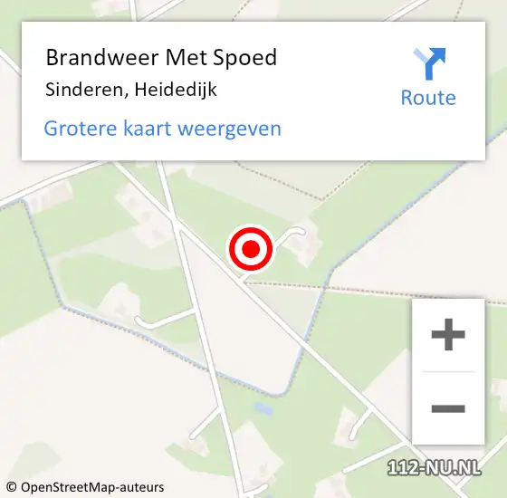 Locatie op kaart van de 112 melding: Brandweer Met Spoed Naar Sinderen, Heidedijk op 27 oktober 2024 12:03