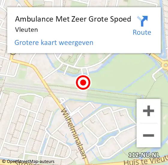 Locatie op kaart van de 112 melding: Ambulance Met Zeer Grote Spoed Naar Vleuten op 27 oktober 2024 12:11