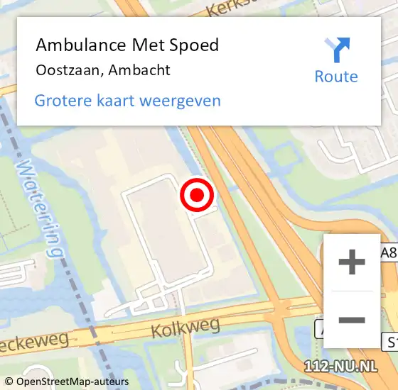 Locatie op kaart van de 112 melding: Ambulance Met Spoed Naar Oostzaan, Ambacht op 27 oktober 2024 12:15