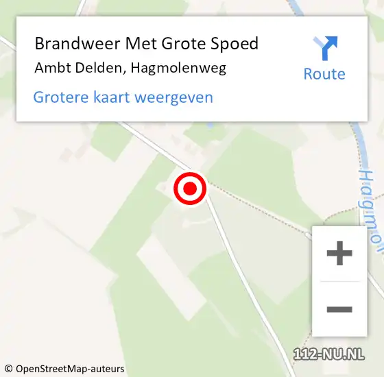 Locatie op kaart van de 112 melding: Brandweer Met Grote Spoed Naar Ambt Delden, Hagmolenweg op 27 oktober 2024 12:33