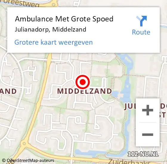 Locatie op kaart van de 112 melding: Ambulance Met Grote Spoed Naar Julianadorp, Middelzand op 27 oktober 2024 12:35