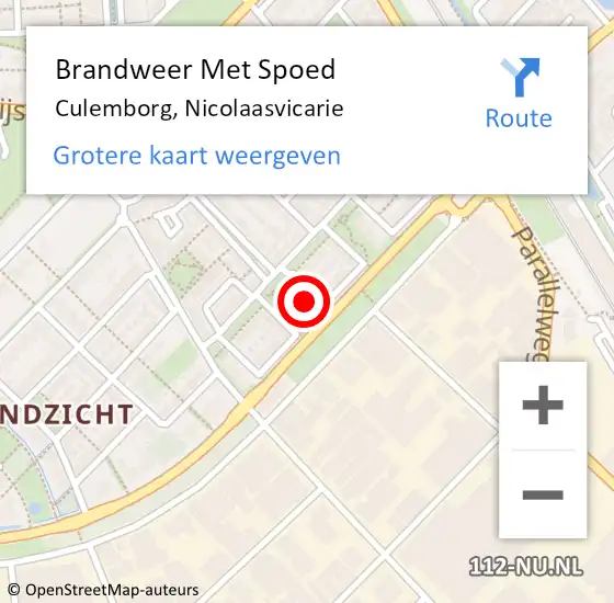 Locatie op kaart van de 112 melding: Brandweer Met Spoed Naar Culemborg, Nicolaasvicarie op 27 oktober 2024 12:36