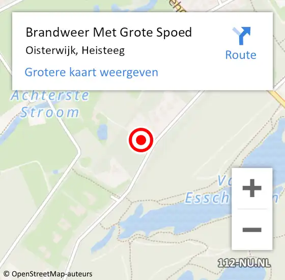 Locatie op kaart van de 112 melding: Brandweer Met Grote Spoed Naar Oisterwijk, Heisteeg op 27 oktober 2024 12:48