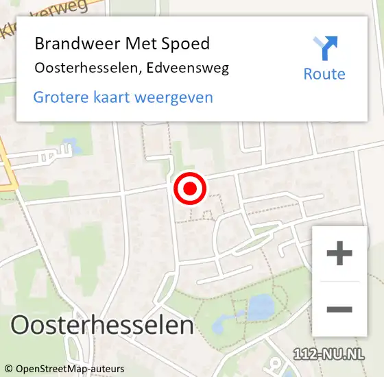 Locatie op kaart van de 112 melding: Brandweer Met Spoed Naar Oosterhesselen, Edveensweg op 27 oktober 2024 12:48