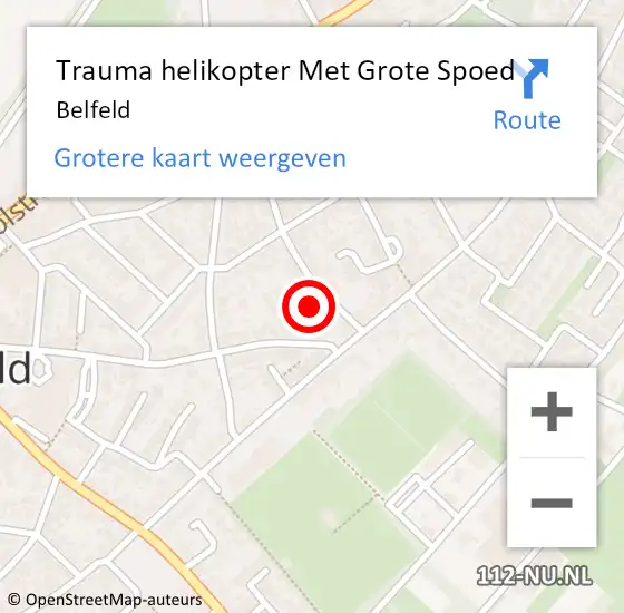 Locatie op kaart van de 112 melding: Trauma helikopter Met Grote Spoed Naar Belfeld op 27 oktober 2024 13:09