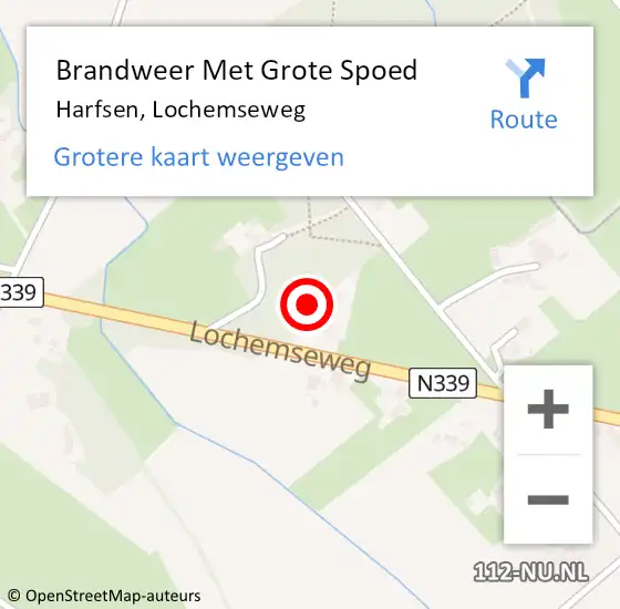 Locatie op kaart van de 112 melding: Brandweer Met Grote Spoed Naar Harfsen, Lochemseweg op 27 oktober 2024 13:22