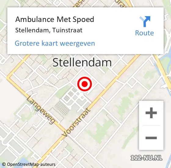 Locatie op kaart van de 112 melding: Ambulance Met Spoed Naar Stellendam, Tuinstraat op 27 oktober 2024 13:24