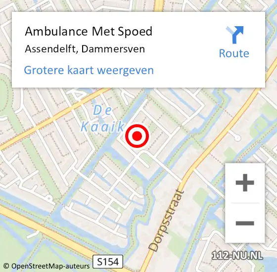 Locatie op kaart van de 112 melding: Ambulance Met Spoed Naar Assendelft, Dammersven op 27 oktober 2024 13:31