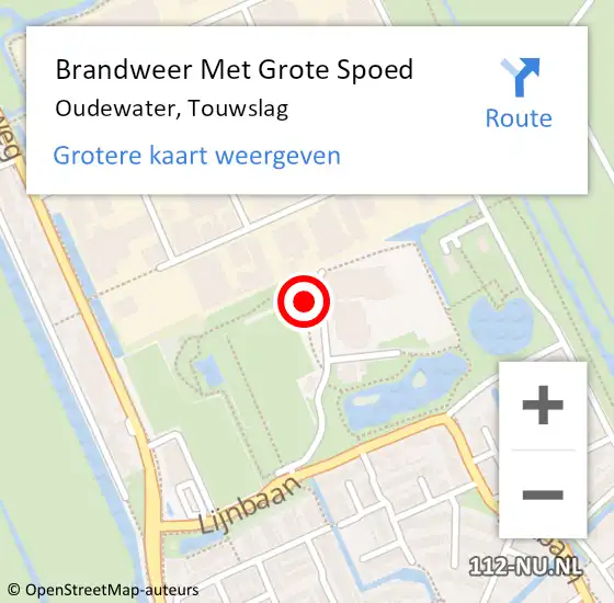 Locatie op kaart van de 112 melding: Brandweer Met Grote Spoed Naar Oudewater, Touwslag op 27 oktober 2024 13:32