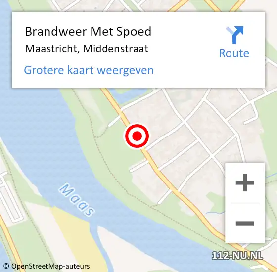 Locatie op kaart van de 112 melding: Brandweer Met Spoed Naar Maastricht, Middenstraat op 27 oktober 2024 13:51