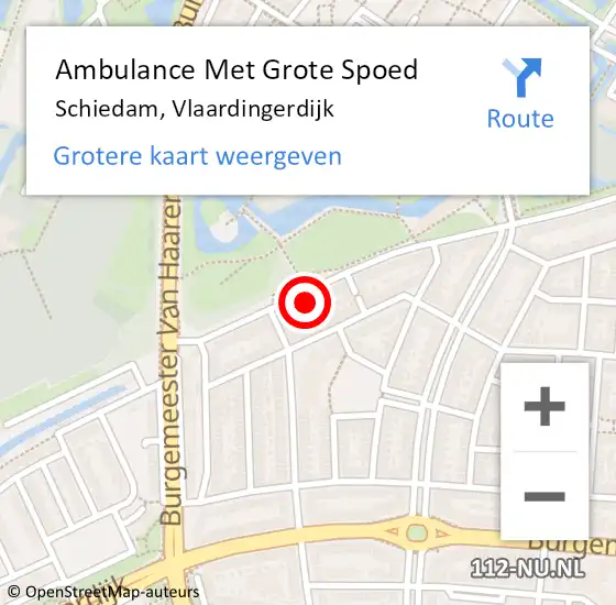 Locatie op kaart van de 112 melding: Ambulance Met Grote Spoed Naar Schiedam, Vlaardingerdijk op 27 oktober 2024 14:00