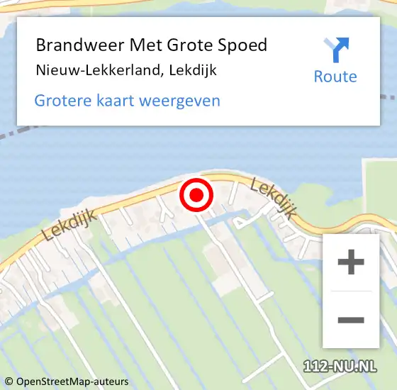 Locatie op kaart van de 112 melding: Brandweer Met Grote Spoed Naar Nieuw-Lekkerland, Lekdijk op 24 oktober 2014 21:44