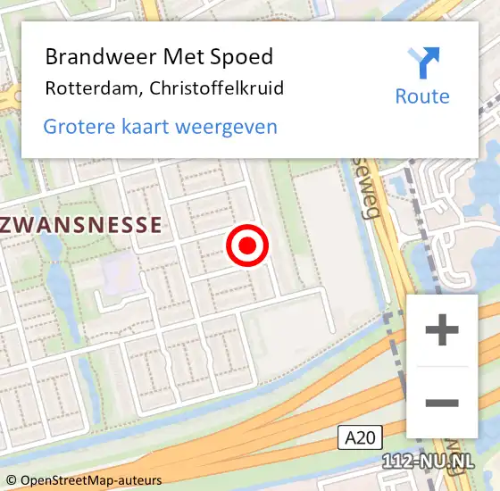 Locatie op kaart van de 112 melding: Brandweer Met Spoed Naar Rotterdam, Christoffelkruid op 27 oktober 2024 14:36