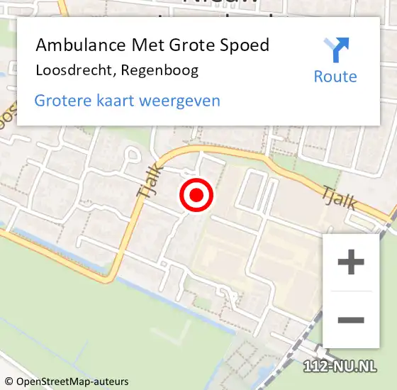 Locatie op kaart van de 112 melding: Ambulance Met Grote Spoed Naar Loosdrecht, Regenboog op 24 oktober 2014 21:57