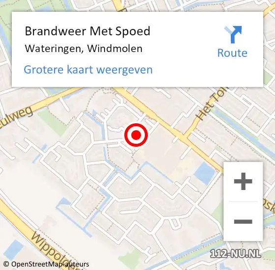 Locatie op kaart van de 112 melding: Brandweer Met Spoed Naar Wateringen, Windmolen op 27 oktober 2024 15:38