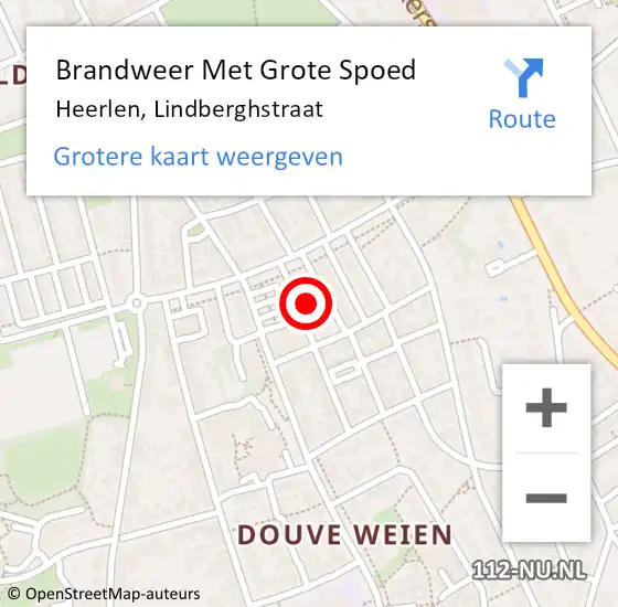 Locatie op kaart van de 112 melding: Brandweer Met Grote Spoed Naar Heerlen, Lindberghstraat op 27 oktober 2024 17:21