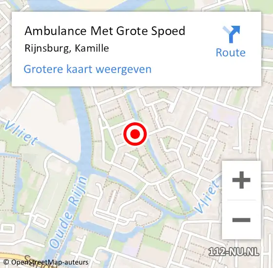 Locatie op kaart van de 112 melding: Ambulance Met Grote Spoed Naar Rijnsburg, Kamille op 27 oktober 2024 17:24