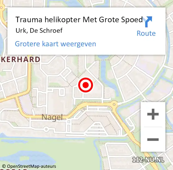 Locatie op kaart van de 112 melding: Trauma helikopter Met Grote Spoed Naar Urk, De Schroef op 27 oktober 2024 17:47