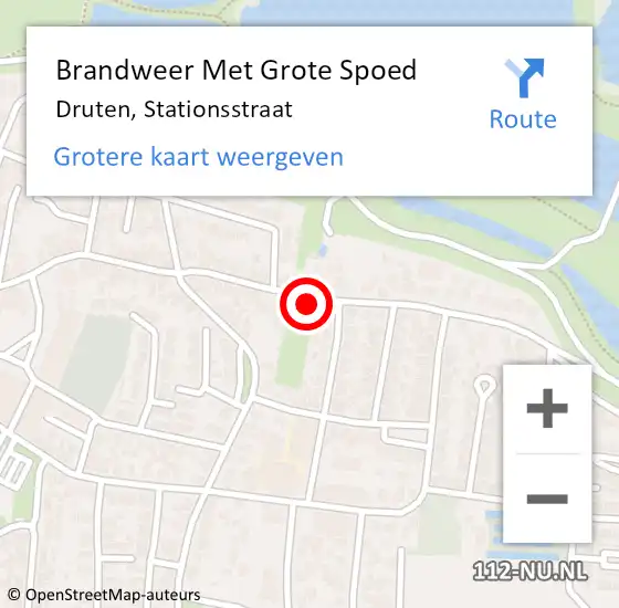 Locatie op kaart van de 112 melding: Brandweer Met Grote Spoed Naar Druten, Stationsstraat op 27 oktober 2024 18:31