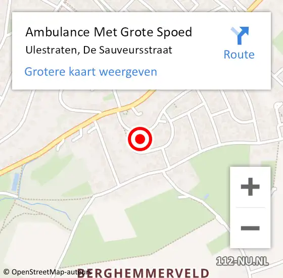 Locatie op kaart van de 112 melding: Ambulance Met Grote Spoed Naar Ulestraten, De Sauveursstraat op 24 oktober 2014 22:31